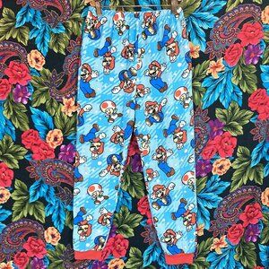 BOY'S SUPER MARIO NINTENDO PJ PANTS BOYS SIZE LARGE SOFT BOTTOMS